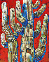 Contemporary cactus paintings by Diane F Barbee available from Wilde Meyer Gallery in Scottsdale, AZ, March 2025, 030725