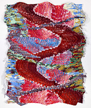 Multi media fabric artwork by Kenny Nguyen available from Sundaram Tagore gallery in Chelsea district of New York, May 2025, 042725